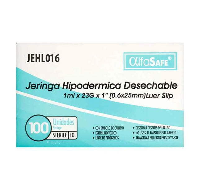 Jeringa 3P 1Ml 23Gx1/2 100 Unidades Amalgadent