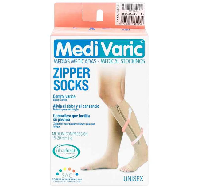 Media Mediv Cremalle S Beige 1/2 Compresion Nti