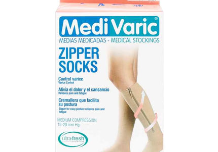 Media Mediv Cremalle L Beige 1/2 Compresion Nti