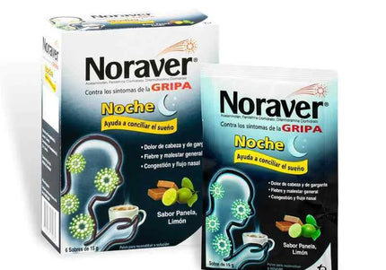 Noraver Gripa Bebida Noche 15Gr 6 Sobres