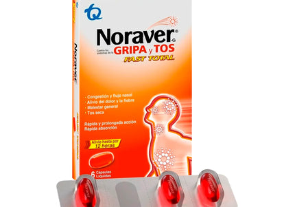NORAVER GRIPA FAST TOTAL 6 CAPSULAS