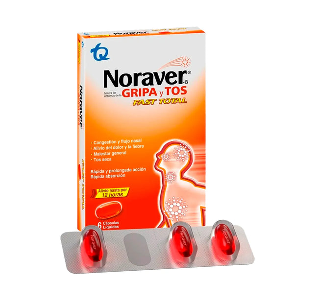 NORAVER GRIPA FAST TOTAL 6 CAPSULAS