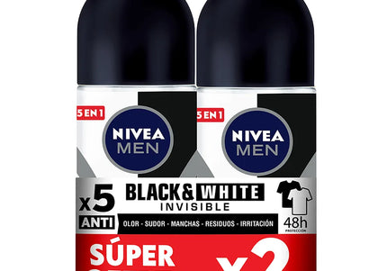 2 Desodorante Nivea Rol Invisible Black White 50Ml