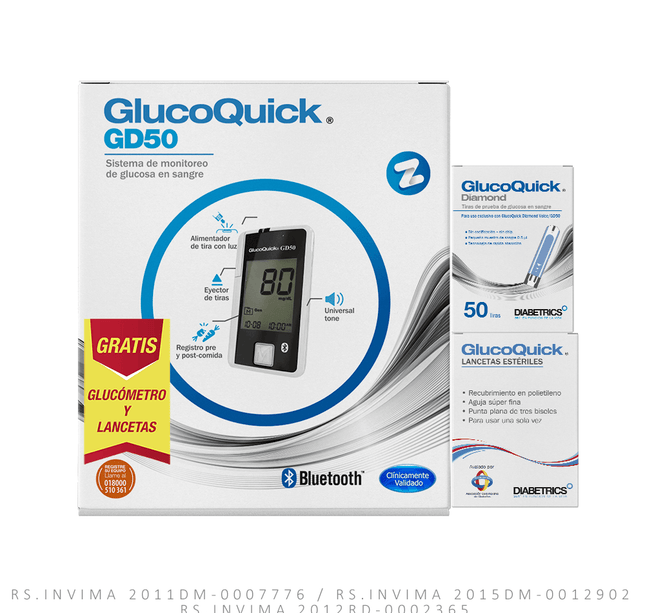 Tiras Reactivas Glucoquick 50 Gratis Lancetas 50