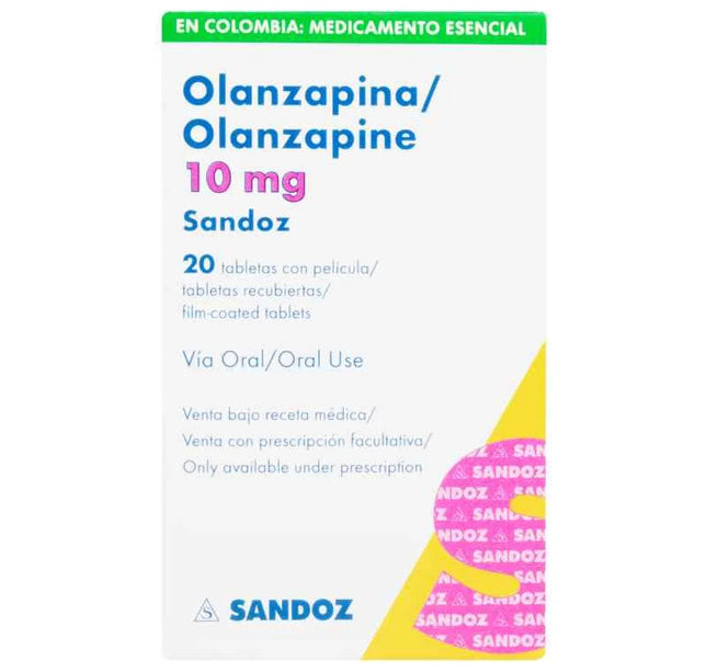 Olanzapina 10 Mg 20 Tabletas Sandoz