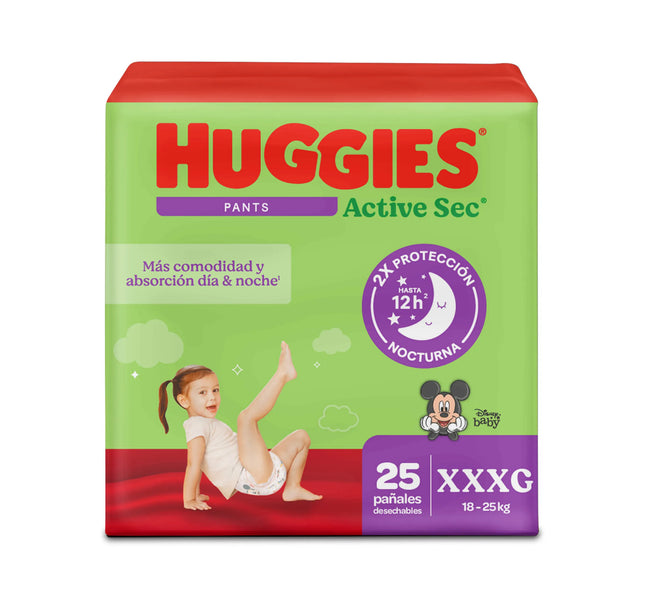 Pañal Huggies Pants Active Sec Xxxg 25 Unidades