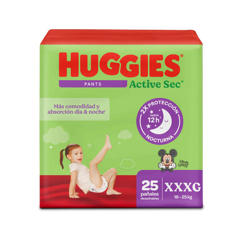 Pañal Huggies Pants Active Sec Xxxg 25 Unidades