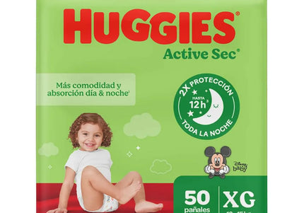 Pañales Huggies Active Sec Etapa 4 Xg 50 Und