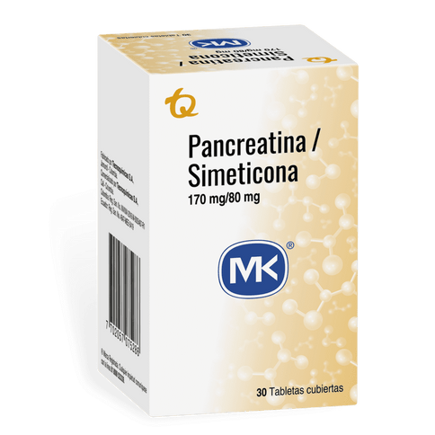 Pancreatina Simeticona 30 Tabletas Mk