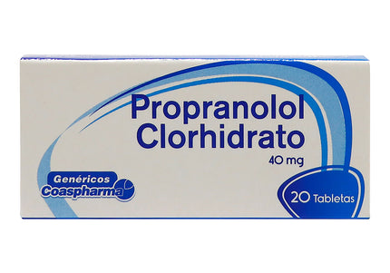 Propanolol 40 Mg 20 Tabletas Coa