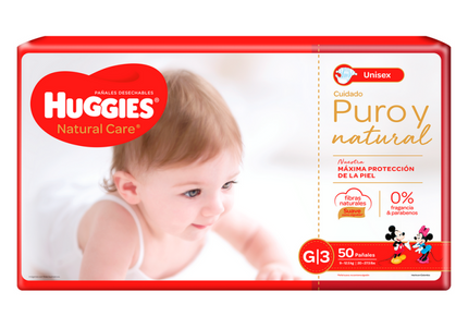 Pañales Huggies Natural Care Unisex Gde Etapa3 50Und