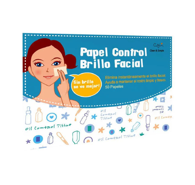 Papel Control Brillo Facial Cettua X 50 Papeles
