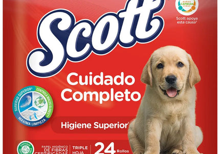 Papel Higiénico Scott Cuidado Completo 24 Rollos