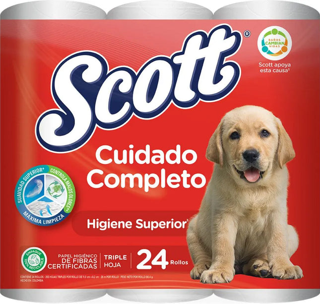 Papel Higiénico Scott Cuidado Completo 24 Rollos