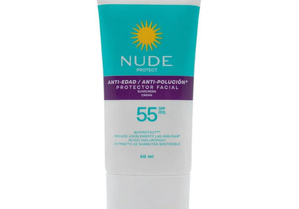 Protector Facial Nude 55 Spf Antiedad 40 Ml