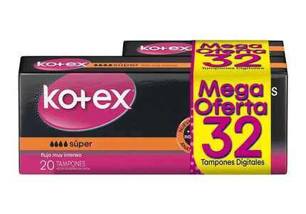Tampones Kotex Evolution Digital Super 20 Und+12 Uds