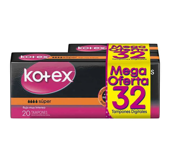 Tampones Kotex Evolution Digital Super 20 Und+12 Uds