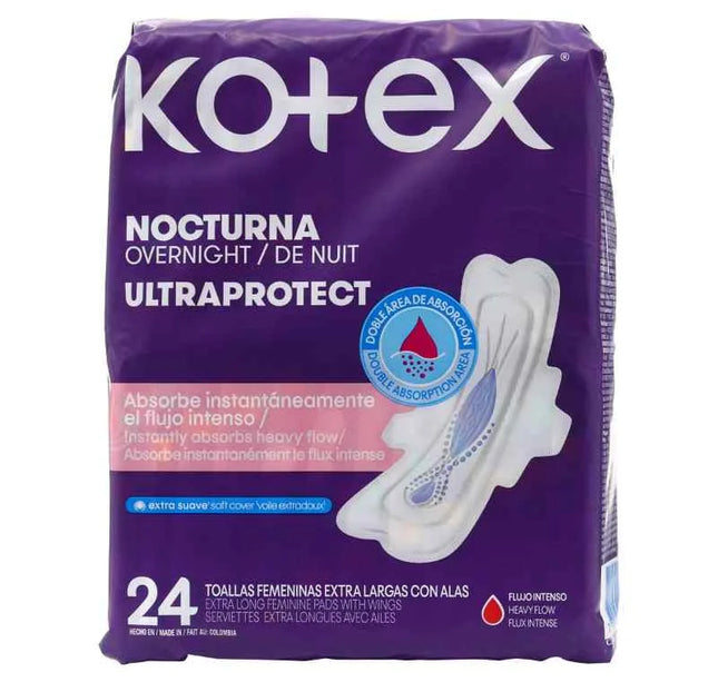 Toallas Kotex Nocturna Ultraprtotect 24 Und