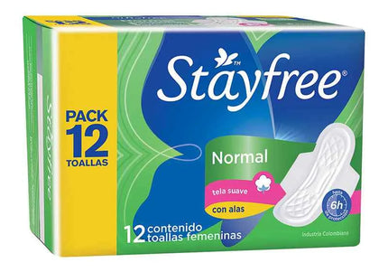 Toalla Stayfree Especial Alas Pack 12 Unidades