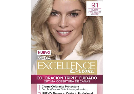 Excellence Creme Kit 9.1 Rubio Claro Cenizo