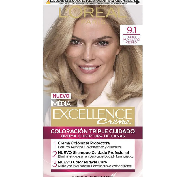 Excellence Creme Kit 9.1 Rubio Claro Cenizo