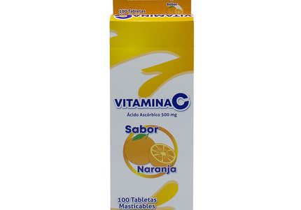 Vitamina C 500Mg Masticable Naranja 100Tbs Coa