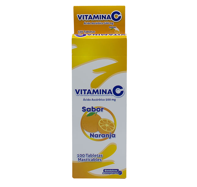 Vitamina C 500Mg Masticable Naranja 100Tbs Coa