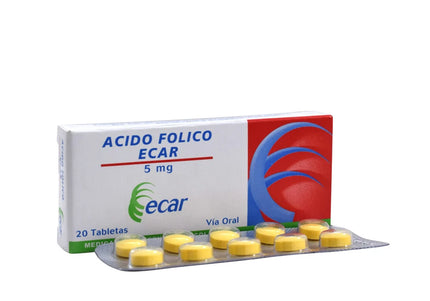 Acido Folico 5 Mg 20 Tabletas Ecar
