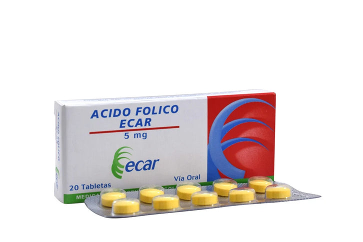 Acido Folico 5 Mg 20 Tabletas Ecar
