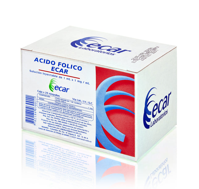 Acido Folico 1 Ml 25 Ampollas Ecar(A)