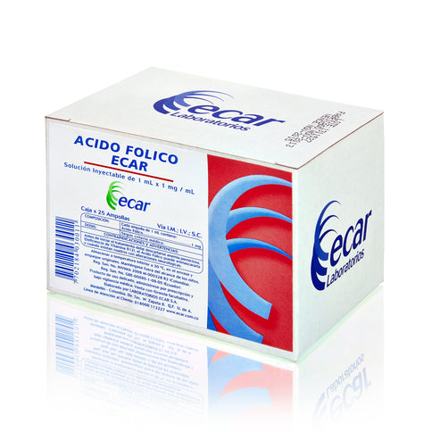 Acido Folico 1 Ml 25 Ampollas Ecar(A)