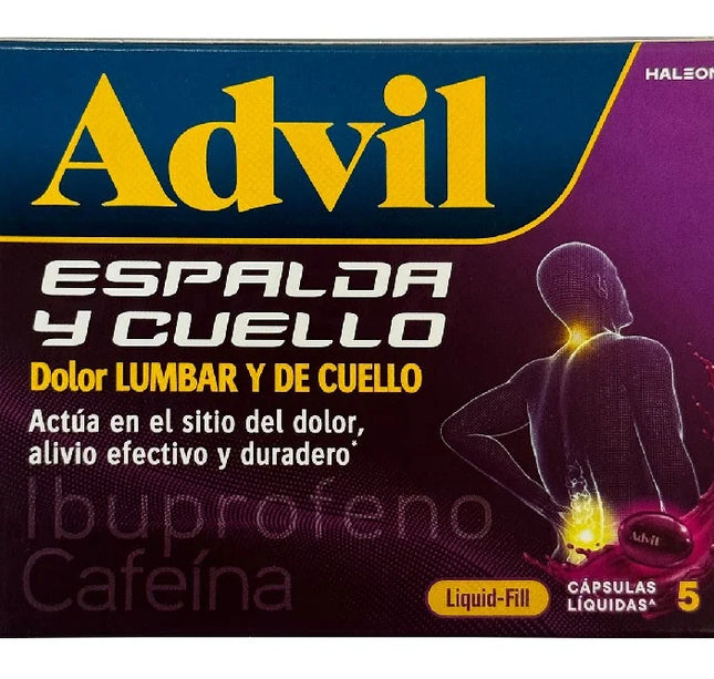 Advil Liquid Fill Espalda Cuello 5 Caps