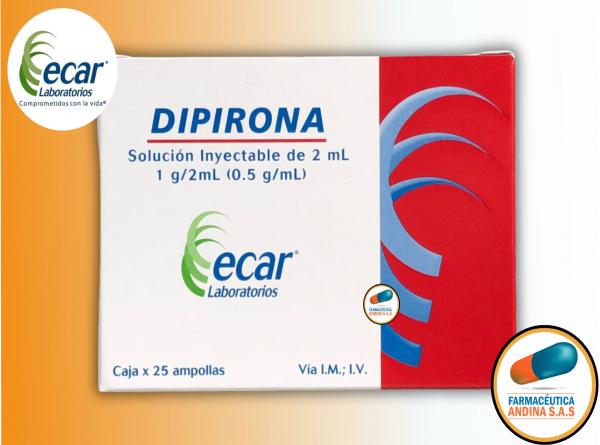 Dipirona 2 Ml 25 Ampollas Ecar