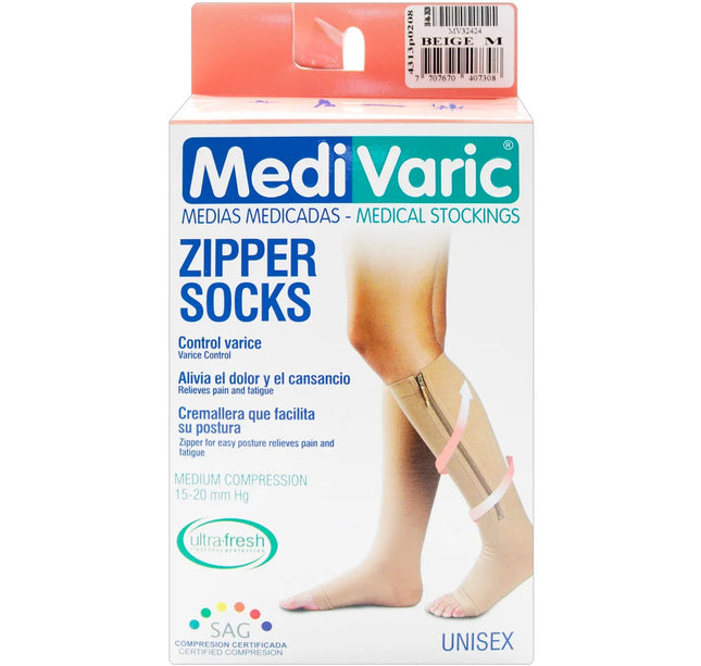 Media Mediv Cremalle M Beige 1/2 Compresion Nti