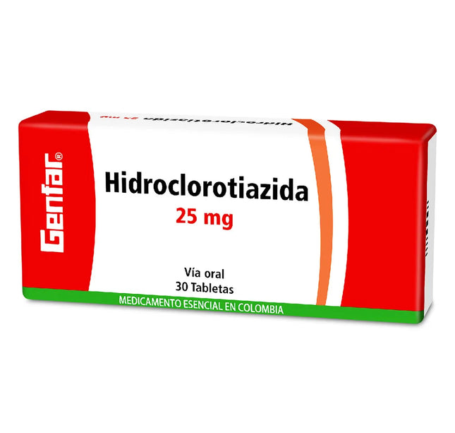 Hidroclorotiazida 25 Mg 30 Tabletas Gf