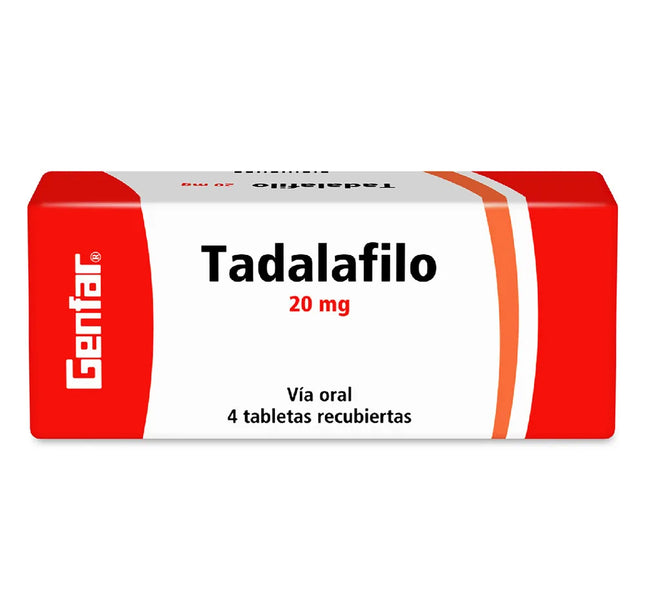 Tadalafilo 20 Mg 4 Comprimidos Gf