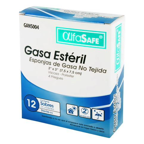 Gasa Alfa Esteril No Tejida 7.5X7.5Cm 12 X 2