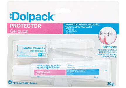 Gel Bucal Dolpack Protección 30G + Pinzas + Algodón