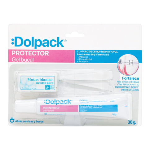 Gel Bucal Dolpack Protección 30G + Pinzas + Algodón