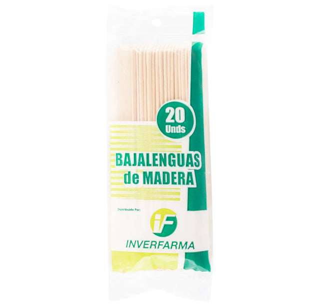 Bajalenguas Madera 20 Und Inverfarma