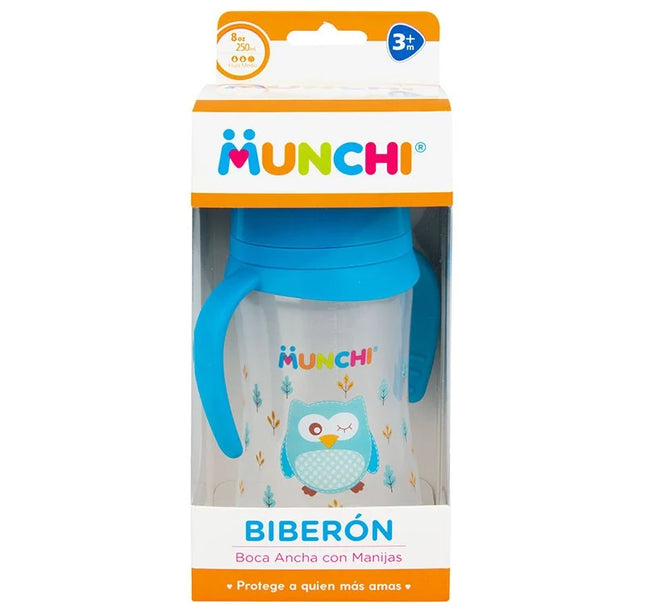 Biberon Munchi Magical Boca Ancha Con Manijas 8 Oz