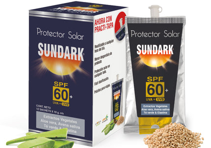 Bloqueador Sundark Adultos 12 Sobres 10 Gr