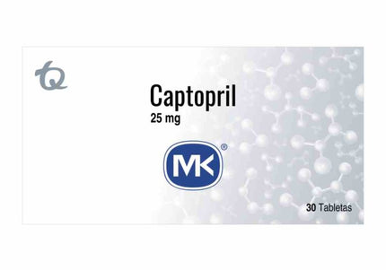 Captopril 25 Mg 30 Tabletas Mk