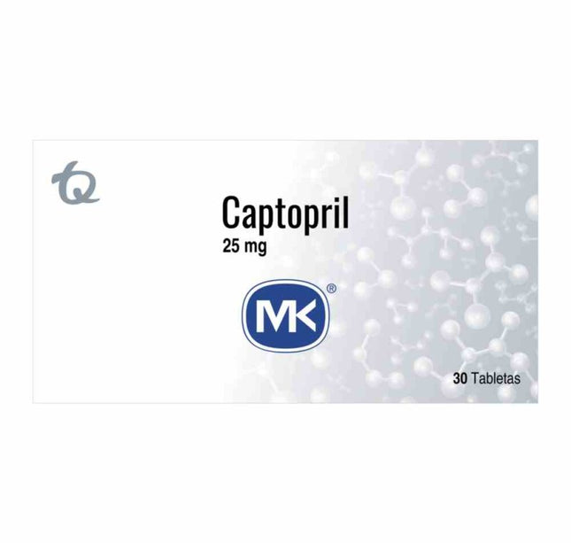 Captopril 25 Mg 30 Tabletas Mk