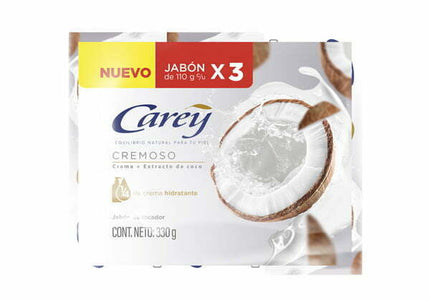 3 Jabón Carey Cremoso Coco 110 Gr