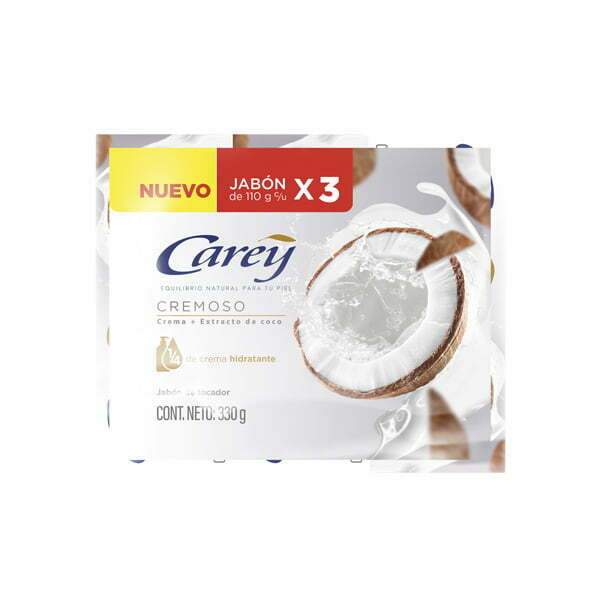 3 Jabón Carey Cremoso Coco 110 Gr