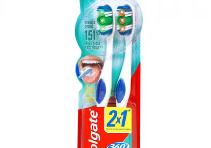 Cepillo Colgate 360 Cabeza Normal Suave 2X1