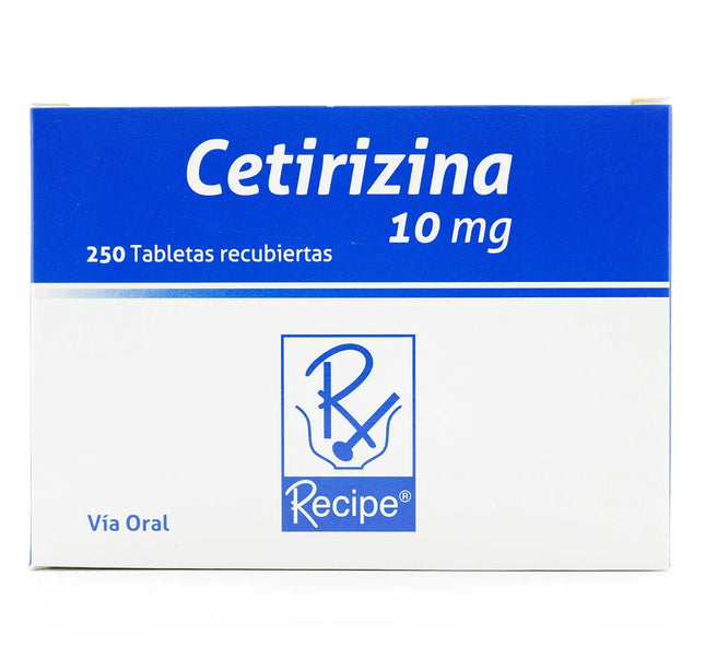 Cetirizina 10 Mg 250 Tabletas Recubiertas