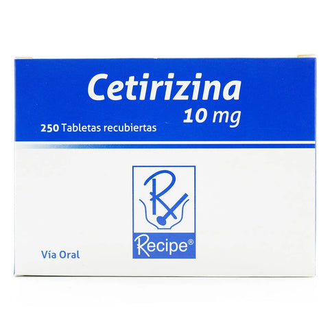 Cetirizina 10 Mg 250 Tabletas Recubiertas