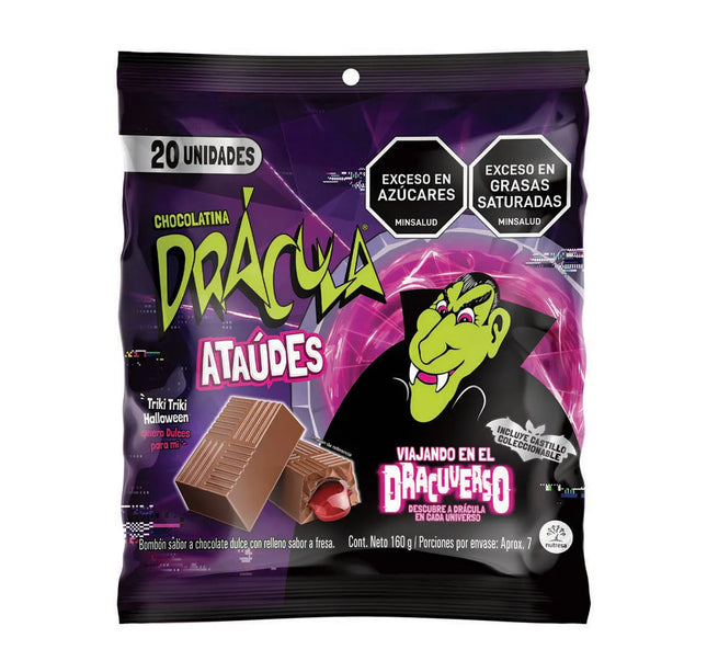 Chocolatina Dracula Ataudes 160Grs 20Und